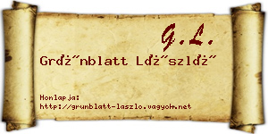 Grünblatt László névjegykártya